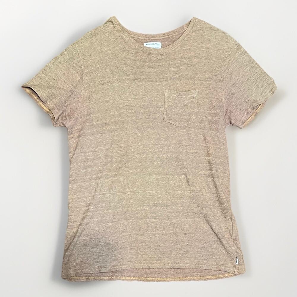 Banks Journal Brown Organic Cotton Textured Pocket T-Shirt Women's XL
